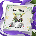 Baby Yoda To My Mother Yoda Best Mom In The Galaxy Happy Mother's Day Love Knot Pendant Necklace