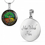 Earth My Body Water My Blood Air My Breath Fire My Spirit Circle Pendant Necklace - Circle Luxury Necklace (Silver)