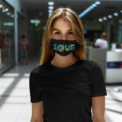 Alternative view of Love Earth Day Washable Reusable Custom - Printed Cloth Face Mask Cover