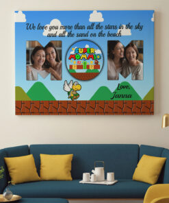 Alternative view of Custom Photo Super Mommio Funny Nerdy Mommy Video Gaming Lover Mother's Day Personalized Canvas Poster Decor