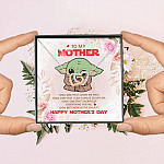 To My Mother Baby Yoda Best Mom In The Galaxy Happy Mother's Day Joined Interlocking Hearts Pendant Necklace