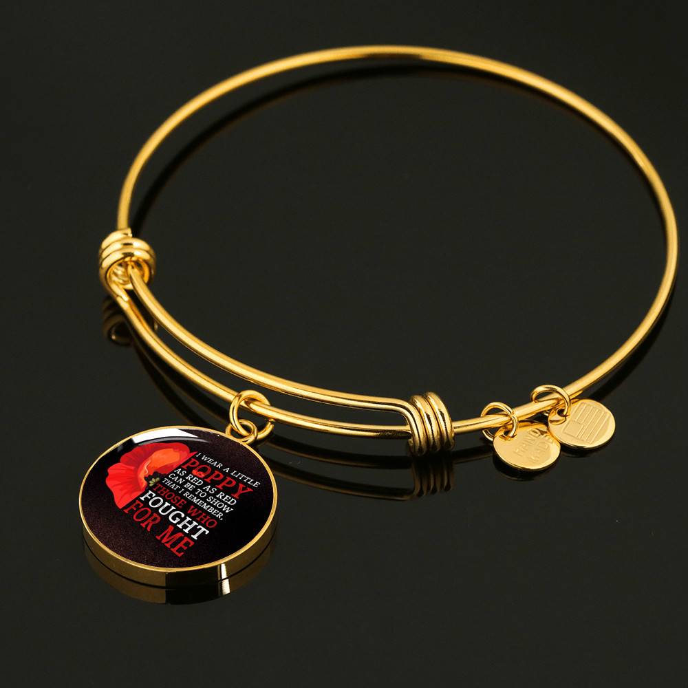 Veteran I Wear a Little Poppy as Red as Red Can Be to Show That I Remember Those Who Fought Circle Pendant Necklace