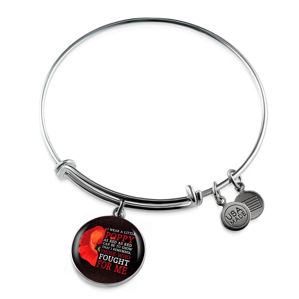 Veteran I Wear a Little Poppy as Red as Red Can Be to Show That I Remember Those Who Fought Circle Pendant Necklace