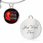 Veteran I Wear a Little Poppy as Red as Red Can Be to Show That I Remember Those Who Fought Circle Pendant Necklace