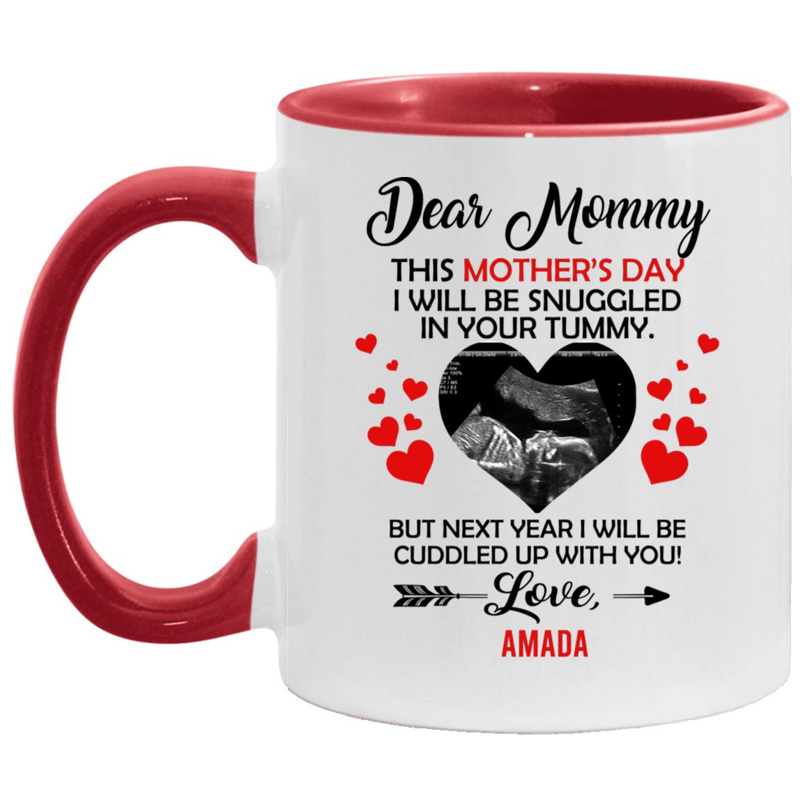 Personalized Photo Accent Mug, White/Red, 11 oz. Accent Mug