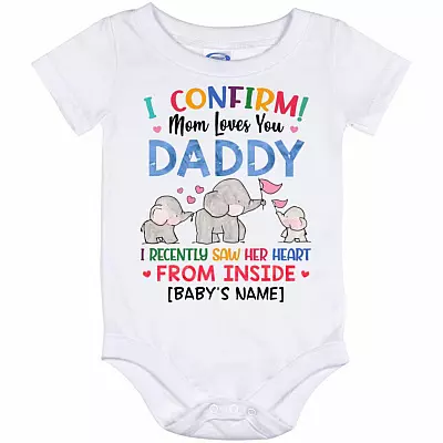 Personalized Baby Onesie, White, Baby Onesie - 12 Month