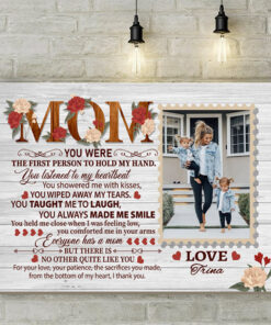 Alternative view of Custom Photo Thank You Mom Wrapped Framed Canvas Prints - Unframed Poster - Home Decor Wall Art