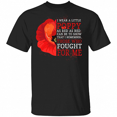 poppy t, Black, Unisex T-Shirt
