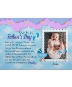 Custom Photo Our First, White, 0.75'' Framed Canvas