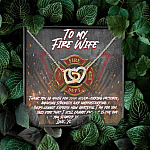 To My Fire Wife Thank You So Much for Your Never-Ending Patience Amazing Strength Infinty Heart Pendant Necklace