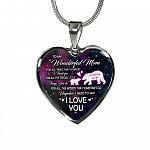 To My Wonderful Mom For All The Times I Forget To Thank You Mama Bear and Baby Heart Pendant Necklace To My Wonderful Mom For All The Times I Forget To Thank You Mama Bear and Baby Heart Pendant Necklace