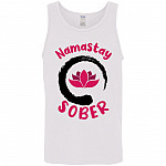 Namastay Sober Zen Tank, White, Unisex Tank Top Namastay Sober Zen Tank, White, Unisex Tank Top
