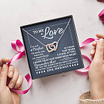 To My Love I'm Not Perfect I'll Annoy You but I Know You Are Right I Love You to Wife to Girlfriend Interlocking Hearts Pendant Necklace