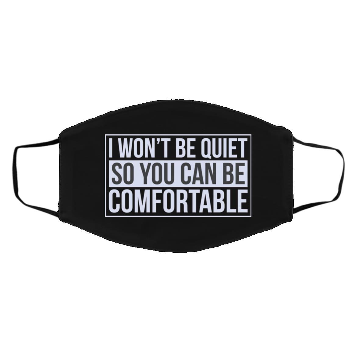 i wont mask, Black, Cloth Face Cover – Medium/Large