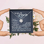 To My Love I'm Not Perfect I'll Annoy You but I Know You Are Right I Love You to Wife to Girlfriend Love Knot Necklace