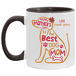 Personalized Happy Mother's Day, White/Black, 11 oz. Accent Mug Personalized Happy Mother's Day, White/Black, 11 oz. Accent Mug