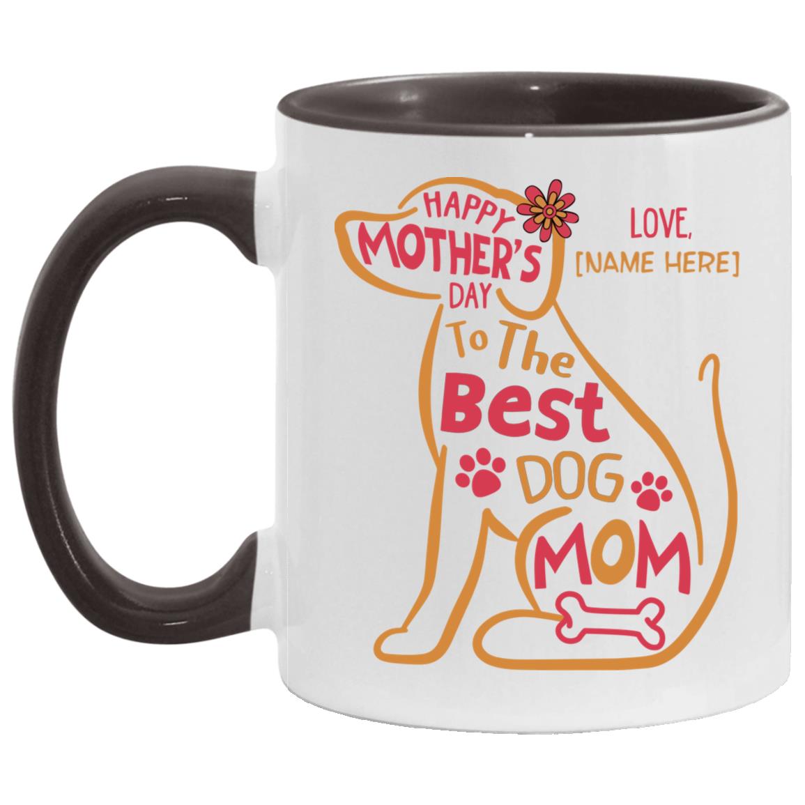 Personalized Happy Mother's Day, White/Black, 11 oz. Accent Mug Personalized Happy Mother's Day, White/Black, 11 oz. Accent Mug