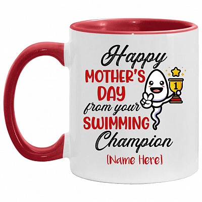 Personalized Accent Mug, White/Red, 11 oz. Accent Mug