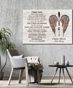 Alternative view of Personalized They Say There Is A Reason They Say Time Will Heal Memorial Framed Canvas Prints - Unframed Poster