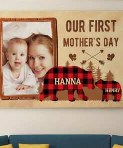 Alternative view of Custom Photo Our First Mother Day Wrapped Framed Canvas Prints - Unframed Poster - Home Decor Wall Art