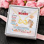 3LV. uu tien Grandma Told Me - Message Card (2) Infinity Heart Necklace (Gold) 4