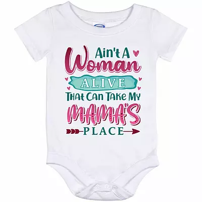 Mama's Place Baby Onesie, White, Baby Onesie - 12 Month