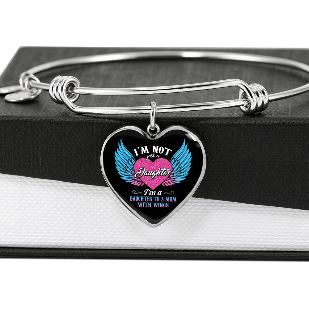 I'm Not Just A Daughter I'm A Daughter To A Dad With Wings Heart Pendant Necklace-Bangle