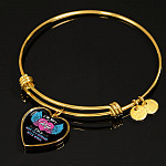 I'm Not Just A Wife I'm A Wife To A Husband With Wings Heart Pendant Necklace-Bangle I'm Not Just A Wife I'm A Wife To A Husband With Wings Heart Pendant Necklace-Bangle