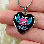I'm Not Just A Wife I'm A Wife To A Husband With Wings Heart Pendant Necklace-Bangle I'm Not Just A Wife I'm A Wife To A Husband With Wings Heart Pendant Necklace-Bangle