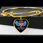 I'm Not Just A Wife I'm A Wife To A Husband With Wings Heart Pendant Necklace-Bangle I'm Not Just A Wife I'm A Wife To A Husband With Wings Heart Pendant Necklace-Bangle