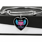 I'm Not Just A Wife I'm A Wife To A Husband With Wings Heart Pendant Necklace-Bangle I'm Not Just A Wife I'm A Wife To A Husband With Wings Heart Pendant Necklace-Bangle