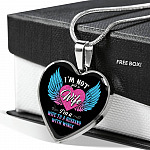 I'm Not Just A Wife I'm A Wife To A Husband With Wings Heart Pendant Necklace-Bangle I'm Not Just A Wife I'm A Wife To A Husband With Wings Heart Pendant Necklace-Bangle