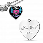 I'm Not Just A Wife I'm A Wife To A Husband With Wings Heart Pendant Necklace-Bangle I'm Not Just A Wife I'm A Wife To A Husband With Wings Heart Pendant Necklace-Bangle