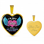 I'm Not Just A Wife I'm A Wife To A Husband With Wings Heart Pendant Necklace-Bangle I'm Not Just A Wife I'm A Wife To A Husband With Wings Heart Pendant Necklace-Bangle