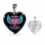 I'm Not Just A Wife I'm A Wife To A Husband With Wings Heart Pendant Necklace-Bangle I'm Not Just A Wife I'm A Wife To A Husband With Wings Heart Pendant Necklace-Bangle