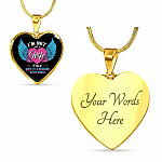 I'm Not Just A Wife I'm A Wife To A Husband With Wings Heart Pendant Necklace-Bangle I'm Not Just A Wife I'm A Wife To A Husband With Wings Heart Pendant Necklace-Bangle