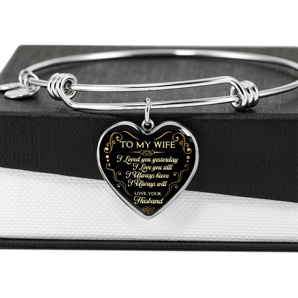 Husband To My Wife I Loved You Yesterday I Love You Still I Always Have I Always Will Heart Pendant Necklace Husband To My Wife I Loved You Yesterday I Love You Still I Always Have I Always Will Heart Pendant Necklace