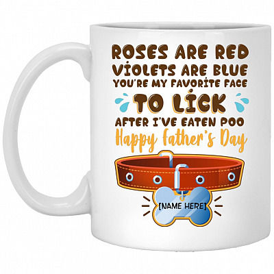 Personalized Roses Are Red, White, 11 oz. White Mug