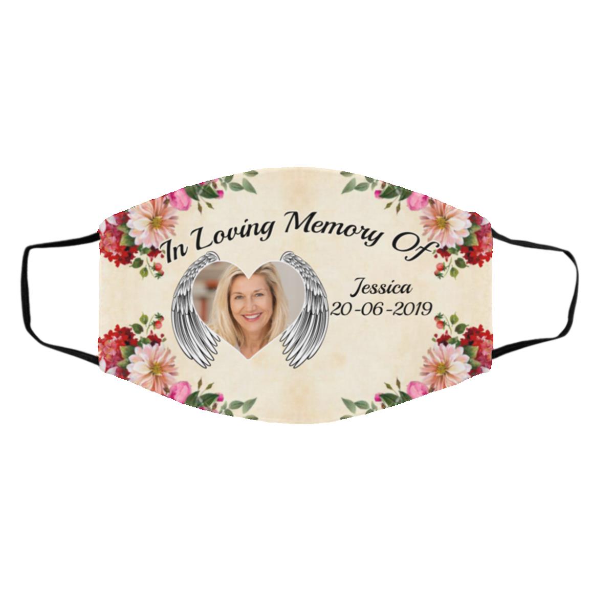 Personalized Photo Mask, White, Cloth Face Cover – Medium/Large