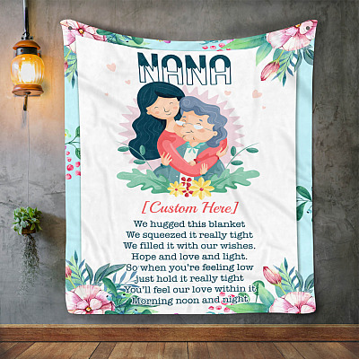 Alternative view of Personalized Nana Gift from Grandkids Fleece Blanket - You'll Feel Our Love Mink Sherpa Blanket
