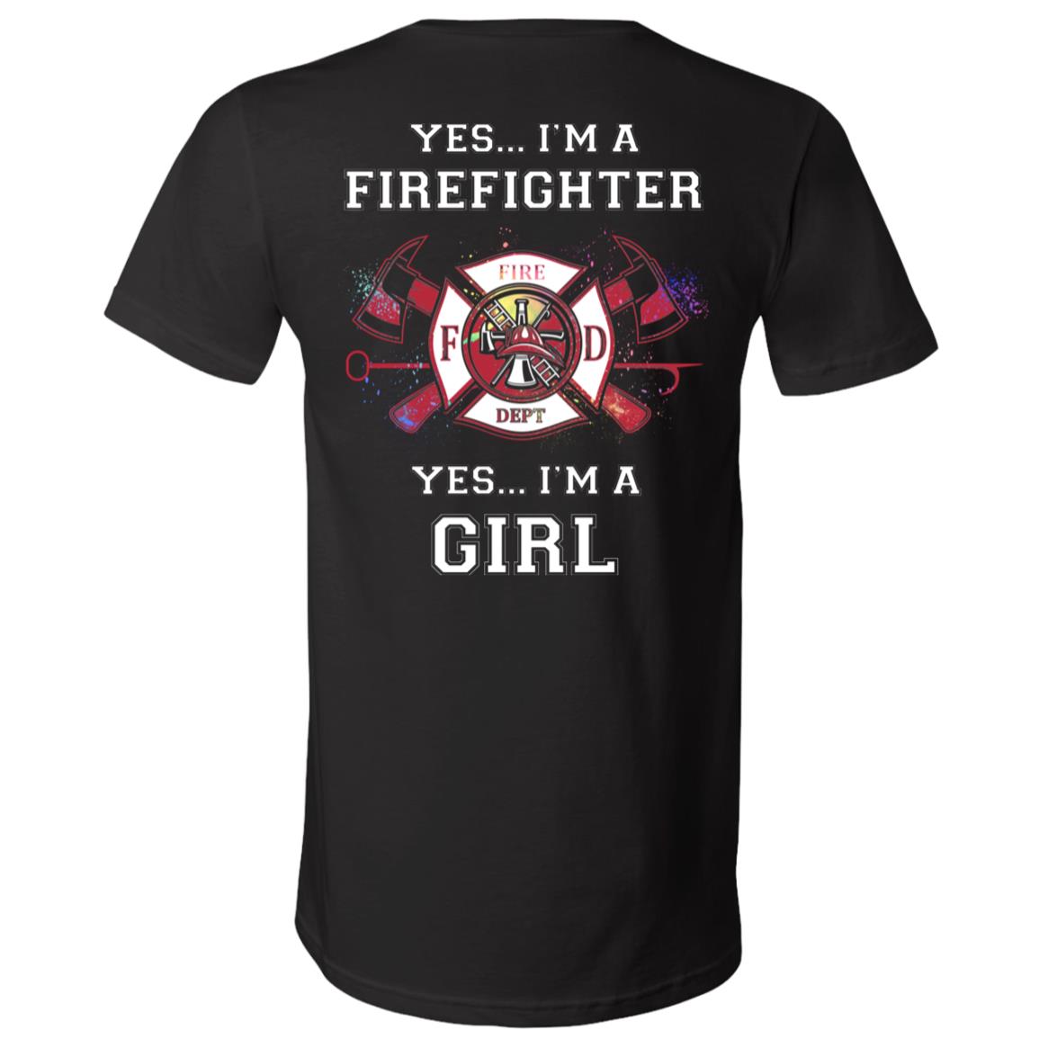 Firefighter Shirt, Black, V-Neck T-Shirt
