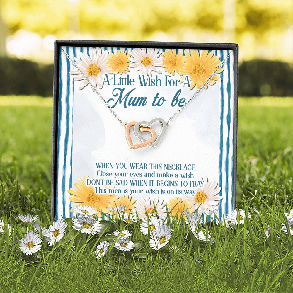 A Little Wish For A Mum To Be interlocking Hearts Pendant Necklace - Mom To Be Gift Necklace