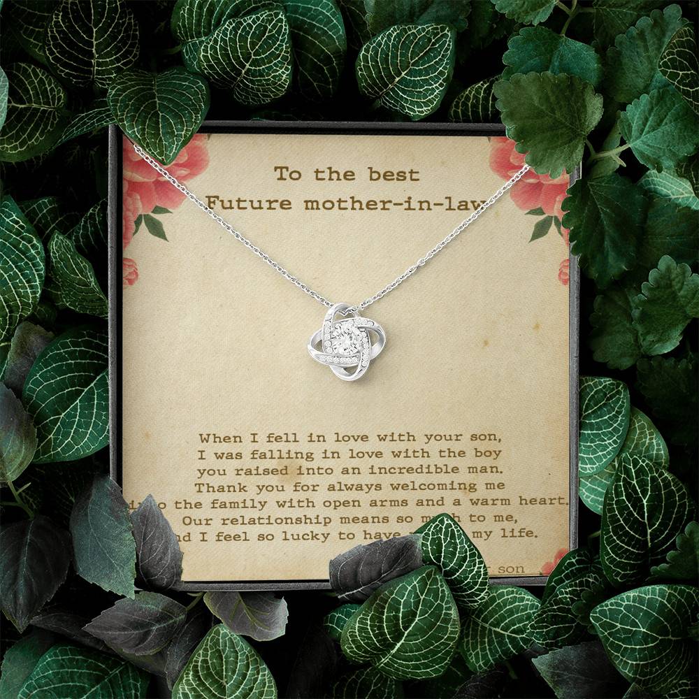 To The Best Future Mother In Law Thank You For Sharing Your Son Love Knot Necklace