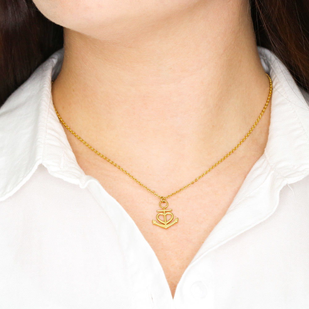 To The Mom Of A Brave Firefighter I Know The Worry Is Hard And We Don't See Each Other Anchor Necklace