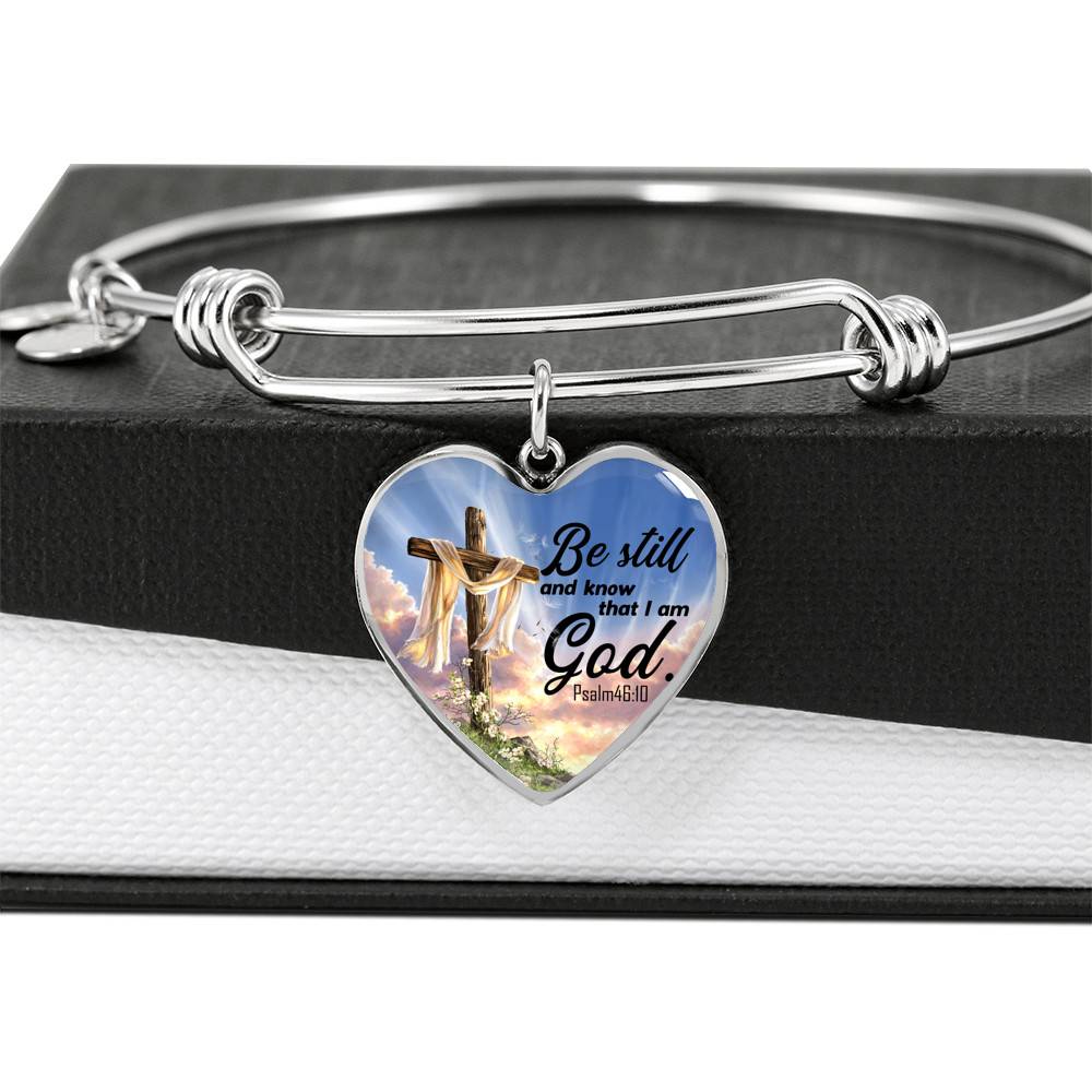 Be Still And Know That I Am God Heart Pendant Necklace