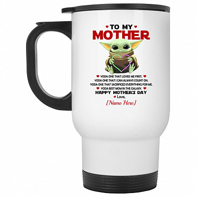 14 oz. White Travel Mug