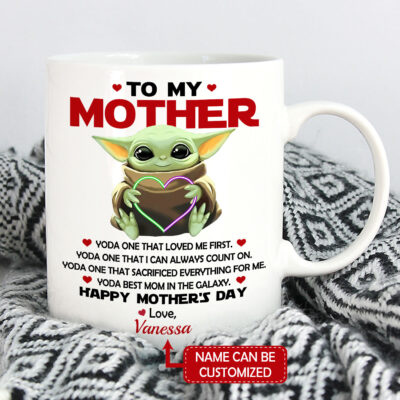 Alternative view of Personalized Baby Yoda To My Mother Yoda Best Mom In The Galaxy Happy Mother's Day Coffee Mug