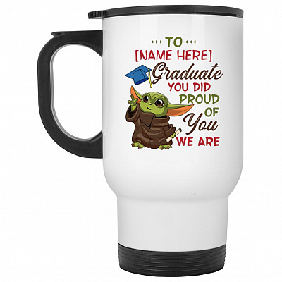 14 oz. White Travel Mug