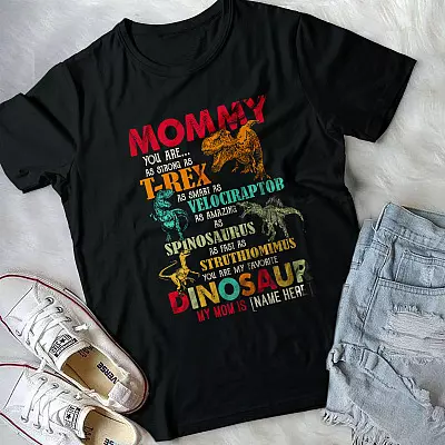 Alternative view of Personalized Happy Mother's Day 2021 - Mamasaurus T Rex Mom T-shirt - V-neck