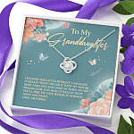 Grandma To My Granddaughter I Hugged This Little Pendant I Squeezed It Tight Love Knot Necklace